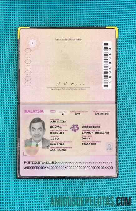 Passaporte da Malásia (2010 2017) Visual fotográfico exemplo real